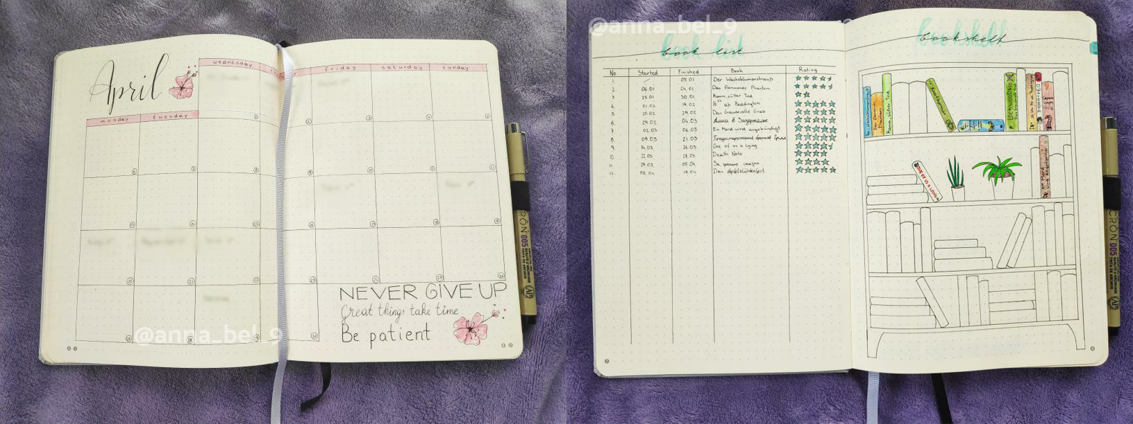 A really aesthetically pleasing and amazing Bullet Journal by @Anna_bel_9 on Instagram